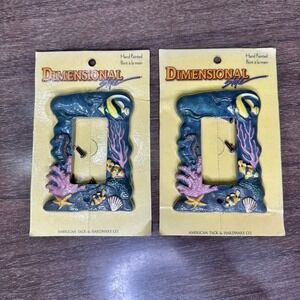 Set of 2 American Tack Dimensional Style Ocean Coral Reef Rocker Switch Covers